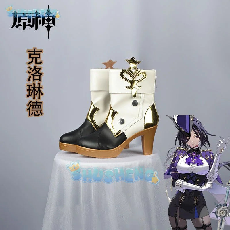 Genshin Impact Cos Clorinde Cosplay Anime Spiel Charakter Schuhe 