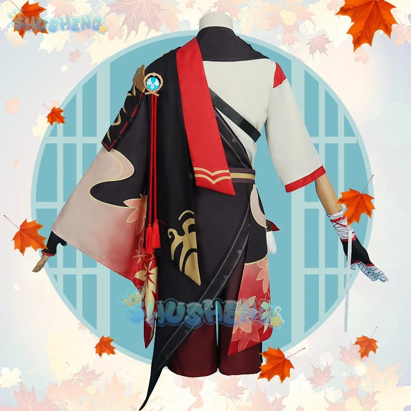 Genshin Impact cos Kaedehara Kazuha Cosplay Costume Suit Set Game Halloween Party