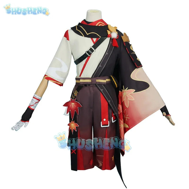 Genshin Impact cos Kaedehara Kazuha Cosplay Costume Suit Set Game Halloween Party