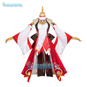 Genshin Impact Cos Yae Miko Cosplay Uniform Kleid Outfits Halloween Kostüme für Frauen 