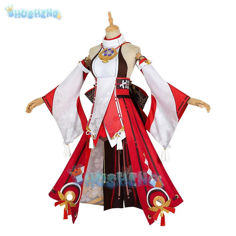 Genshin Impact Cos Yae Miko Cosplay Uniform Kleid Outfits Halloween Kostüme für Frauen 