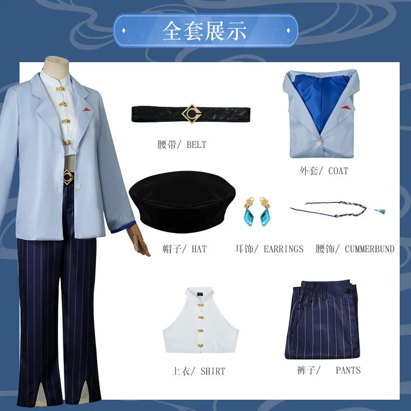 Genshin Impact cos Yelan Ningguang Pizza Hut Joint Cosplay Clothing Perfect Restoration