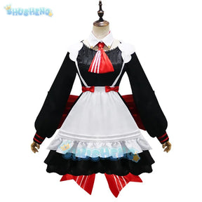 Genshin Impact x KFC Noelle Cosplay-Kostüm für Damen, Dienstmädchen-Lolita-Kleid mit Hut, Halloween-Karnevals-Outfit 