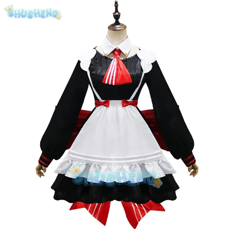 Genshin Impact x KFC Noelle Cosplay-Kostüm für Damen, Dienstmädchen-Lolita-Kleid mit Hut, Halloween-Karnevals-Outfit 