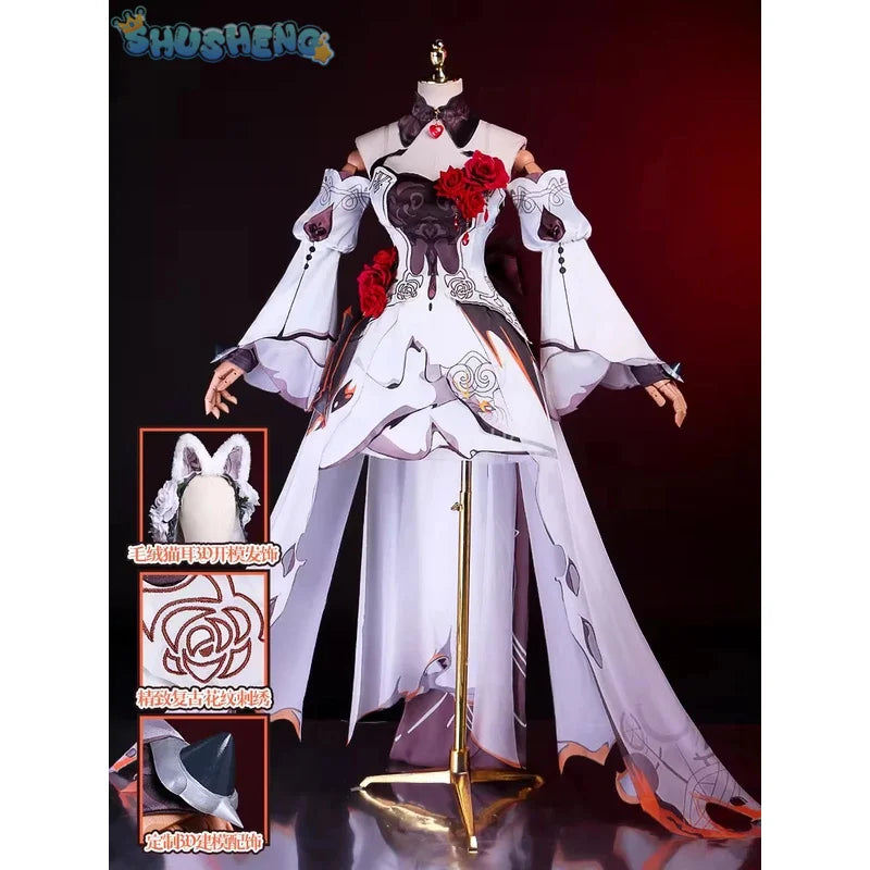 Honkai Impact 3rd Theresa Apocalypse Game Suit Gorgeous Dress Cosplay Costume Halloween Party Role Play Outfit Women