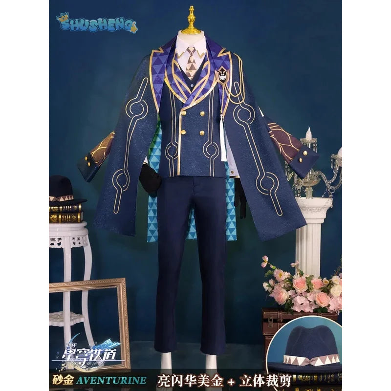 Honkai: Star Rail Aventurine Game Suit Gorgeous Handsome Cosplay Costume Halloween Party Role Play Outfit Men