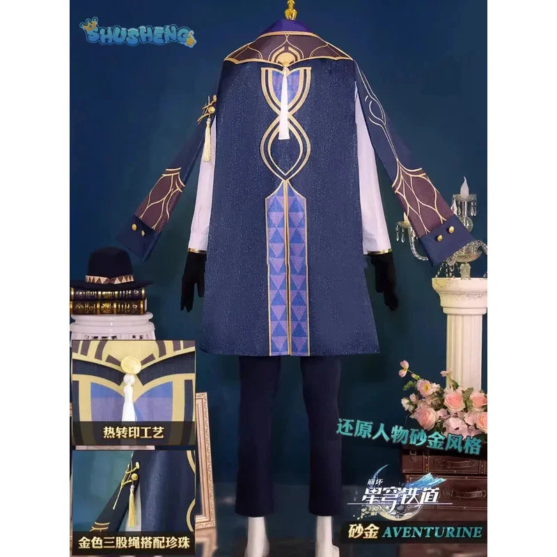 Honkai: Star Rail Aventurine Game Suit Gorgeous Handsome Cosplay Costume Halloween Party Role Play Outfit Men