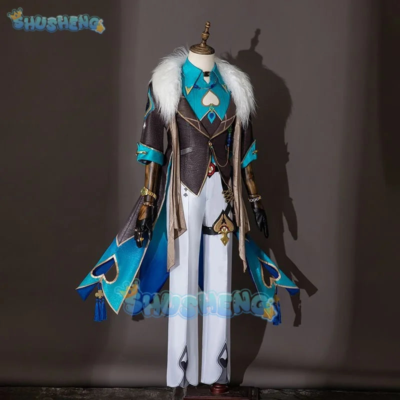 Honkai: Star Rail Aventurine cos sha jin Cosplay Vollständiges Anime-Kleidungsset für Männer 