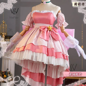 IN STOCK Anime Little Goddes Kamichama Karin Hanazono Karin Gorgeous Elegant Dress Pink Uniform Cosplay Costume Halloween Outfit