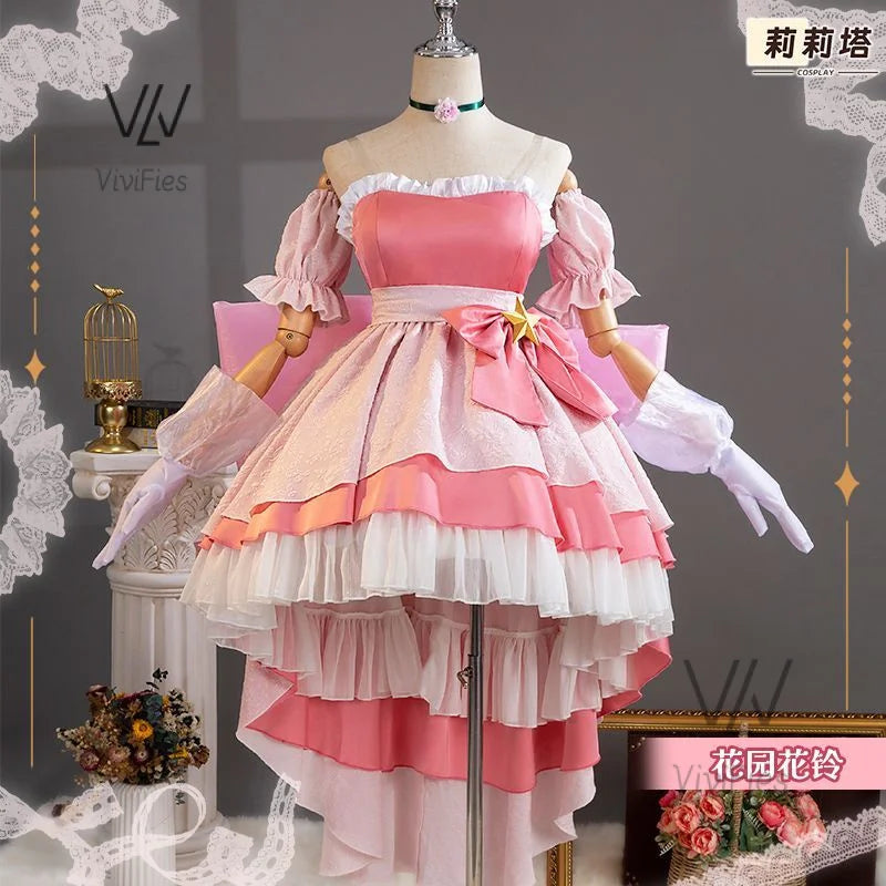 IN STOCK Anime Little Goddes Kamichama Karin Hanazono Karin Gorgeous Elegant Dress Pink Uniform Cosplay Costume Halloween Outfit