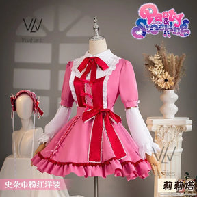 IN STOCK Panty& Stocking with Garterbelt Stocking Anarchy Cosplay Costume Wig Pink Lolita Dress Woman Sexy Kawaii Halloween Suit