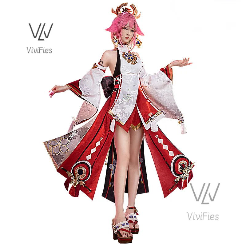 IN STOCK Yae Miko Cosplay Costume Impact Uniform Wig Cosplay Anime Chinese Style Halloween Costumes for Women Game