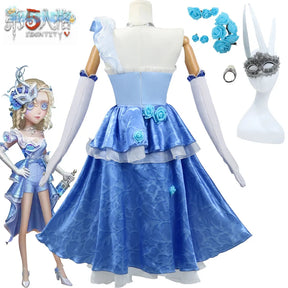 Shusheng-N Identity V Demi Bourbon Barmaid Rose Cosplay Costume Role Play Comic With Dress Hallowmas Party Wigs Animation Prop