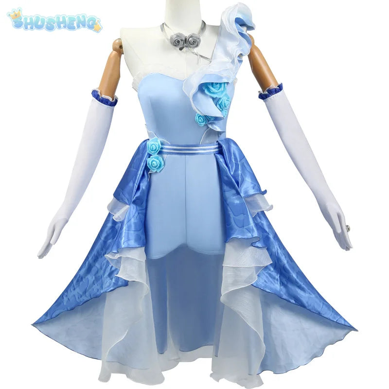 Identity V Demi Bourbon Barmaid Rose Cosplay Costume Role Play Comic With Dress Hallowmas Party Wigs Animation Prop