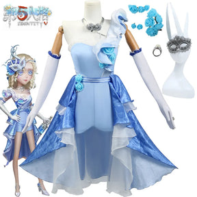 Shusheng-N Identity V Demi Bourbon Barmaid Rose Cosplay Costume Role Play Comic With Dress Hallowmas Party Wigs Animation Prop