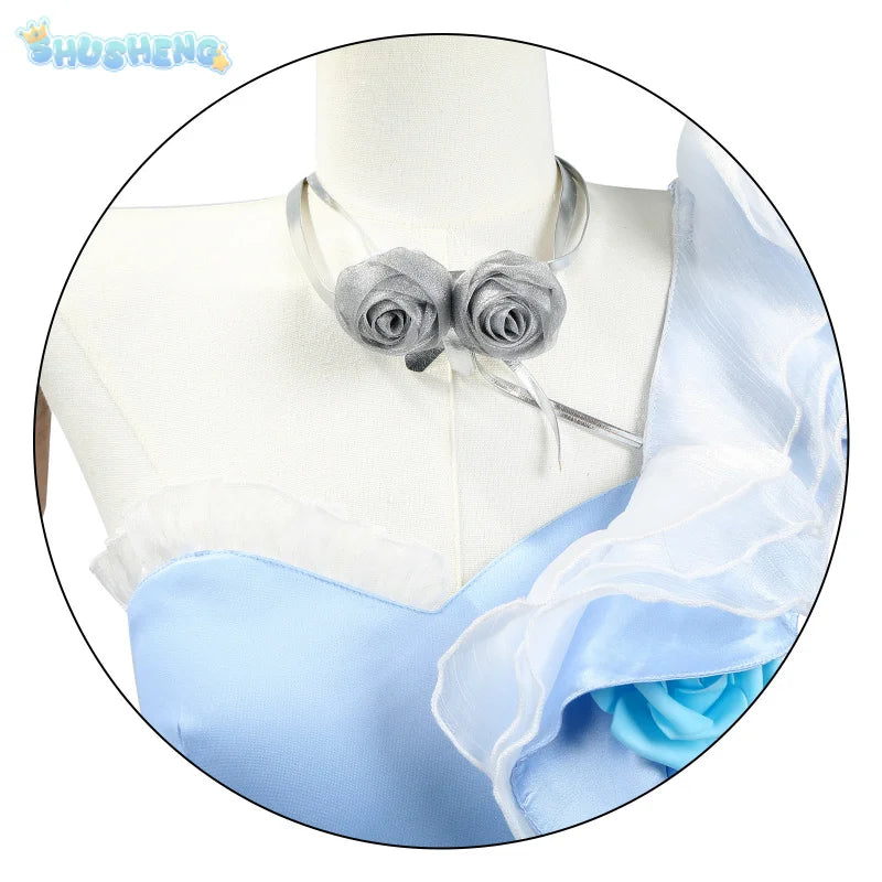 Shusheng-N Identity V Demi Bourbon Barmaid Rose Cosplay Costume Role Play Comic With Dress Hallowmas Party Wigs Animation Prop