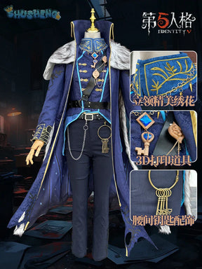 Shusheng-N Identity V Hermit Alva Lorenz Warden Game Suit Handsome Uniform Cosplay Costume Halloween Party Role Play Outfit Men Woman
