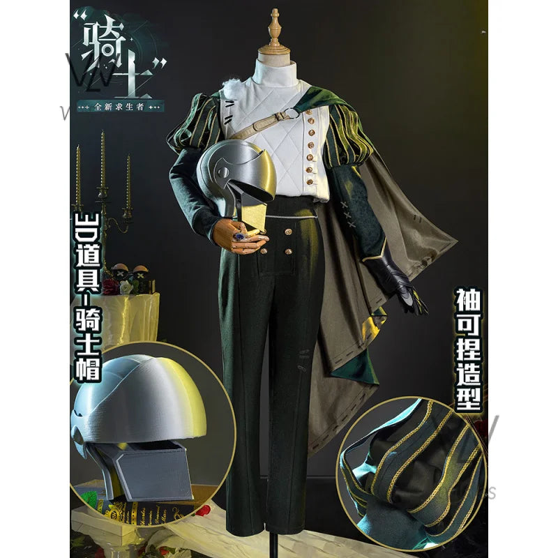 Identity V Knight Survivor Fashion Game Suit Handsome Uniform Cosplay Costume Halloween Party Role Play Outfit Men