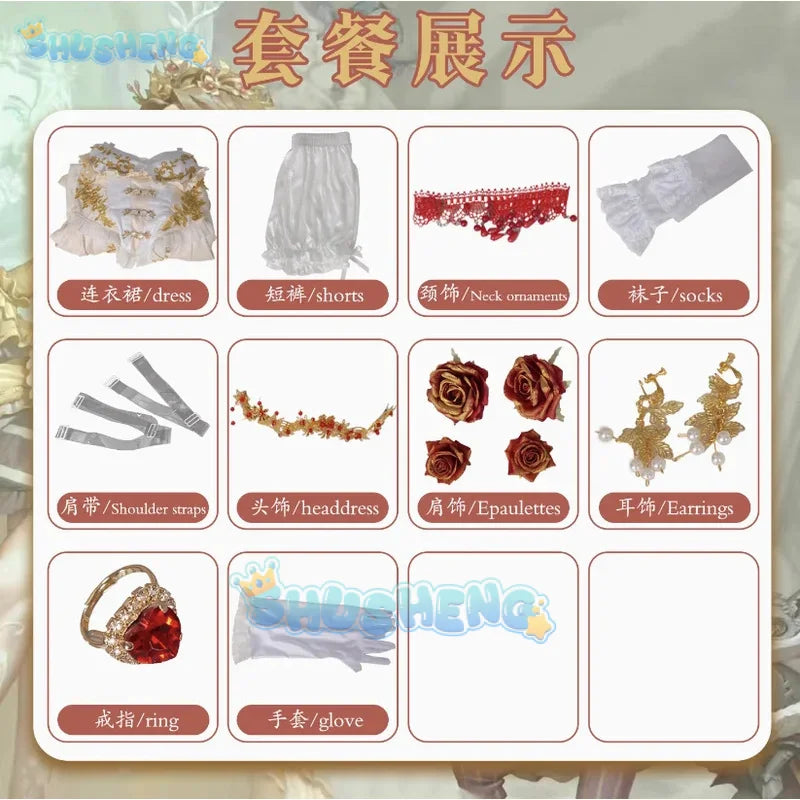 Identity V Marie Blood Feast Red Feast Dress Cosplay Costume Cos Game Anime Party Uniform Hallowen Play Role Clothes Clothing