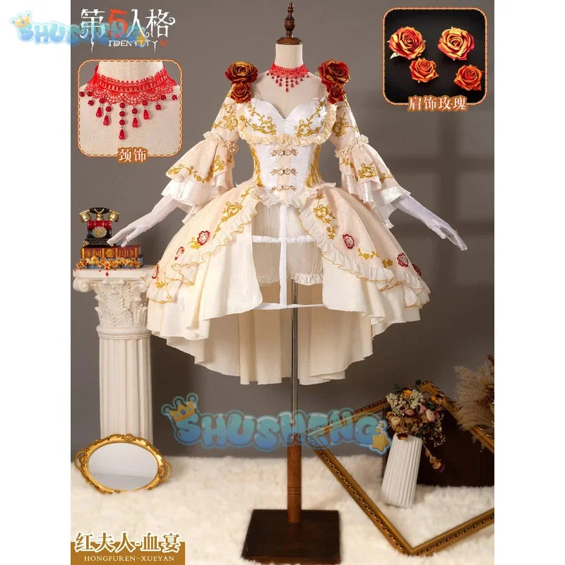 Identity V Marie Blood Feast Red Feast Dress Cosplay Costume Cos Game Anime Party Uniform Hallowen Play Role Clothes Clothing