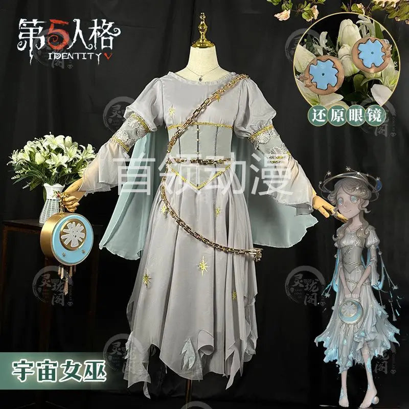 Identity v Emma Wood cosplay witch cosplay costume sweet lolita dress girls women Halloween suit full wig glasses bag