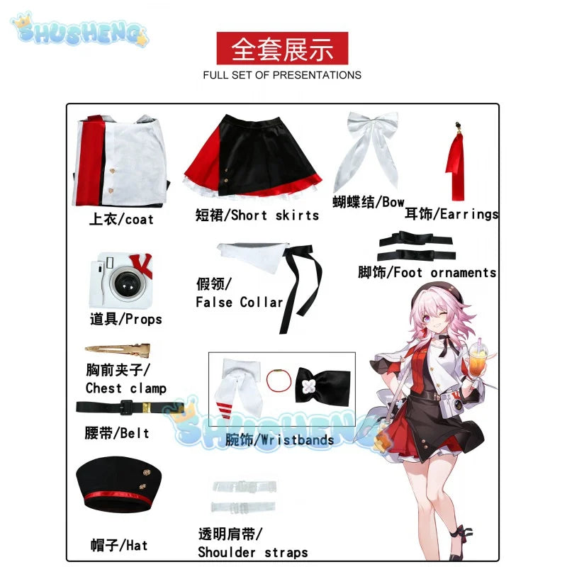 KFC X Honkai: Star Rail Cos March 7th Cosplay Costume Full Set Danheng Anime Game Costumes