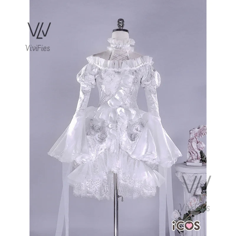 Kirakishou Cosplay Costume Wigs Anime Roses Maiden Cosplay Women Kirakishou Cosplay Lolita Gothic Dress White Lolita Dress Boots