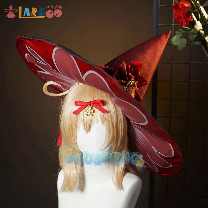 Klee Kleine Hexe Cosplay Kostüm Genshin Impact Kleid Halloween für Frau 