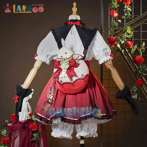 Klee Kleine Hexe Cosplay Kostüm Genshin Impact Kleid Halloween für Frau 