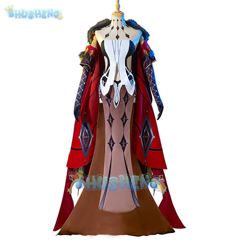 La Signora Cosplay Genshin Impact La Signora cos Costume Dress Woman Headwear Cloak Outfits