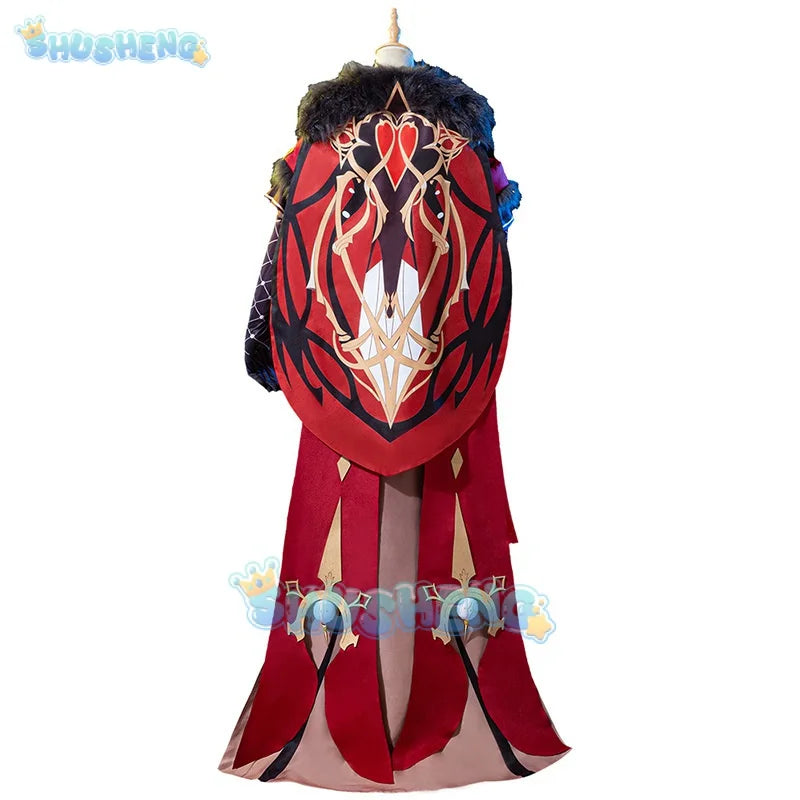 La Signora Cosplay Genshin Impact La Signora cos Costume Dress Woman Headwear Cloak Outfits