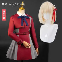 Lycoris Recoil Nishikigi Chisato Inoue Takina Cosplay dress Wigs bags, accessories Halloween Christmas male Woman uniform