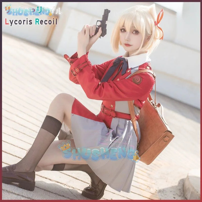 Lycoris Recoil cos Nishikigi Chisato cycling women Inoue Takina cloths Li wig cosplay women's cloths