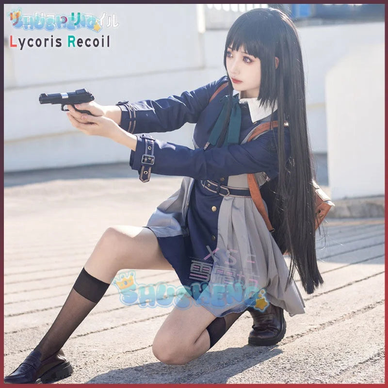 Lycoris Recoil cos Nishikigi Chisato radfahren frauen Inoue Takina tücher Li perücke cosplay frauen tücher 