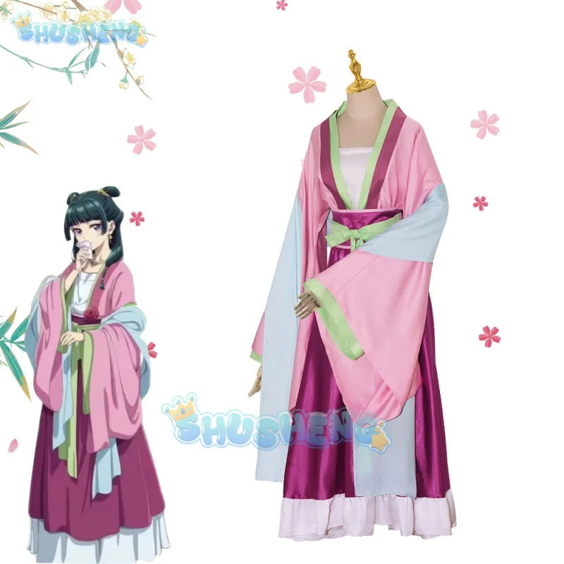 Maomao Kostüm Cosplay Yukata Kimono Anime Apotheker Tagebücher Kusuriya no Hitorigoto Teeparty-Version 