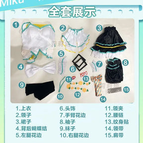 Miku cosplay cute princess Loli dress Miku wig play a full set of dresses for Christmas and Halloween S-XXL