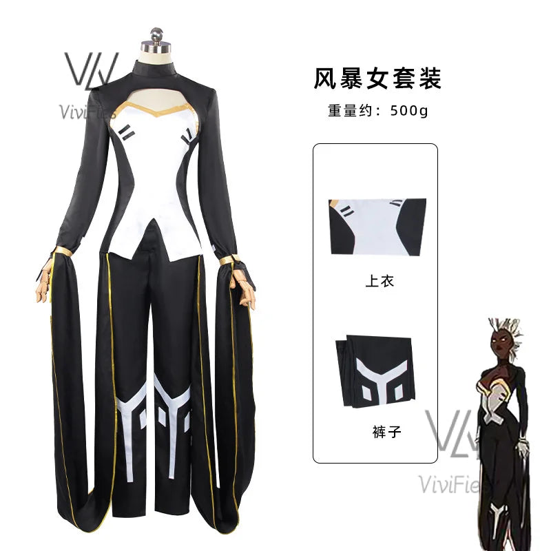 Movie X-Force Storm Cosplay Uncanny Black Uniform Women Men Christmas Halloween High Quality Set In stock Toppants