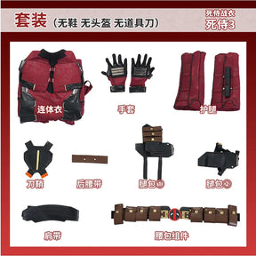 New Deadpool 3 Cosplay Cosutme Wade Winston Wilson Jumpsuit Belt Cosplay Costume Movie Anti-hero Suit Halloween