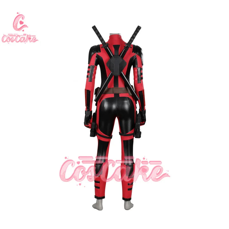 New Deadpool 3 Lady Cosplay Cosutme Wade Winston Wilson Jumpsuit Belt Suit Halloween Women's Version Upgraded version