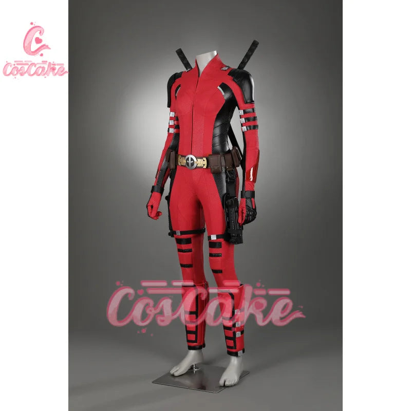 New Deadpool 3 Lady Cosplay Cosutme Wade Winston Wilson Jumpsuit Belt Suit Halloween Women's Version Upgraded version