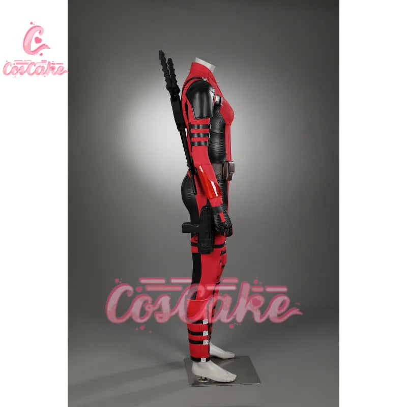 New Deadpool 3 Lady Cosplay Cosutme Wade Winston Wilson Jumpsuit Belt Suit Halloween Women's Version Upgraded version