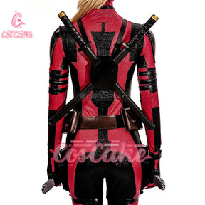 New Deadpool 3 Lady Cosplay Cosutme Wade Winston Wilson Jumpsuit Headgear Suit Halloween Women's Version Upgraded version