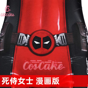 New Deadpool 3 Lady Cosplay Cosutme Wade Winston Wilson Jumpsuit Headgear Suit Halloween Women's Version Upgraded version