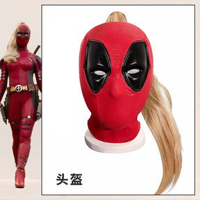 New Deadpool 3 Lady Cosplay Cosutme Wade Winston Wilson Jumpsuit Headgear Suit Halloween Women's Version Upgraded version