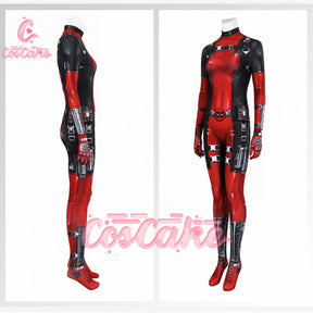 New Deadpool 3 Lady Cosplay Cosutme Wade Winston Wilson Jumpsuit Headgear Suit Halloween Women's Version Upgraded version