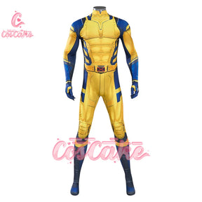 New Deadpool 3 Wolverine Cosplay Costume Superhero Cosplay Zentai Full Set With Bosysuit Shoes Handmade Halloween Man Outfit