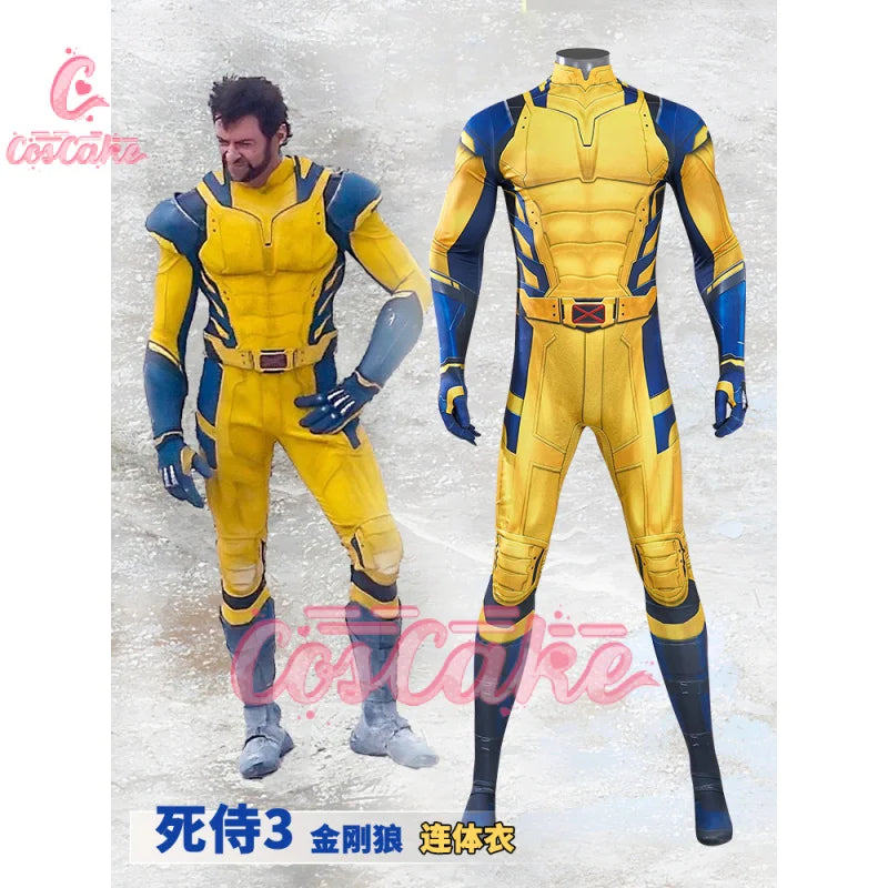 New Deadpool 3 Wolverine Cosplay Costume Superhero Cosplay Zentai Full Set With Bosysuit Shoes Handmade Halloween Man Outfit