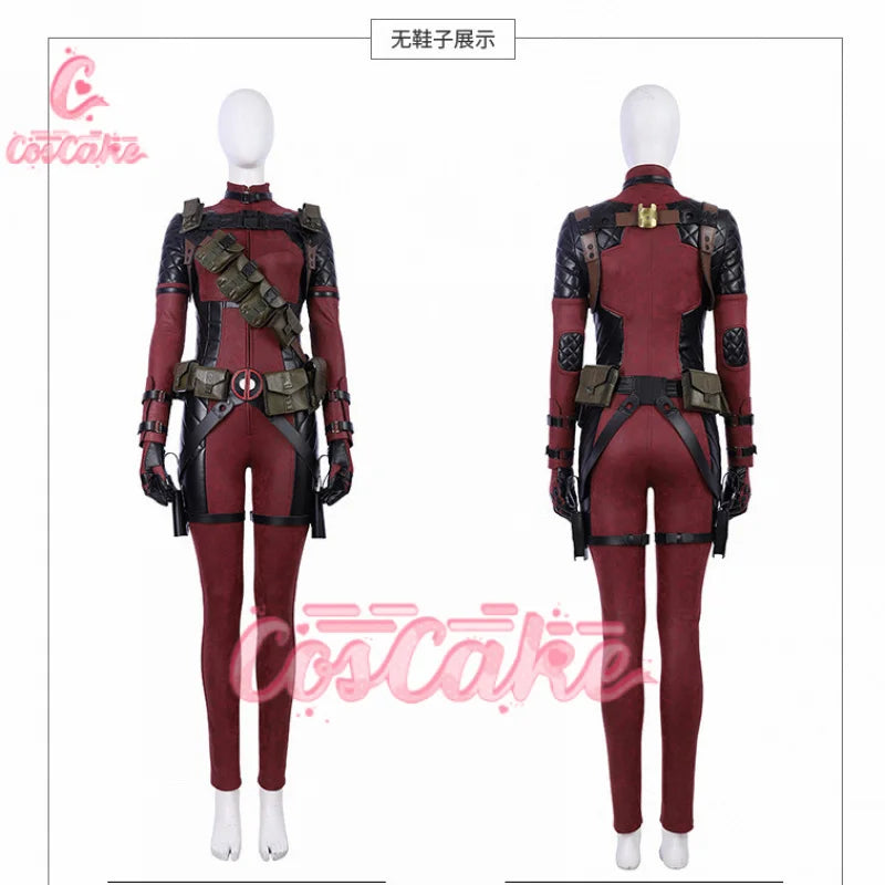 New Deadpool  Cosplay Cosutme Wade Winston Wilson Jumpsuit Belt Cosplay Costume Movie Anti-hero Suit Halloween Women's version