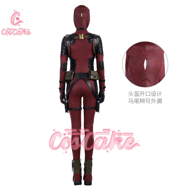 New Deadpool  Cosplay Cosutme Wade Winston Wilson Jumpsuit Belt Cosplay Costume Movie Anti-hero Suit Halloween Women's version