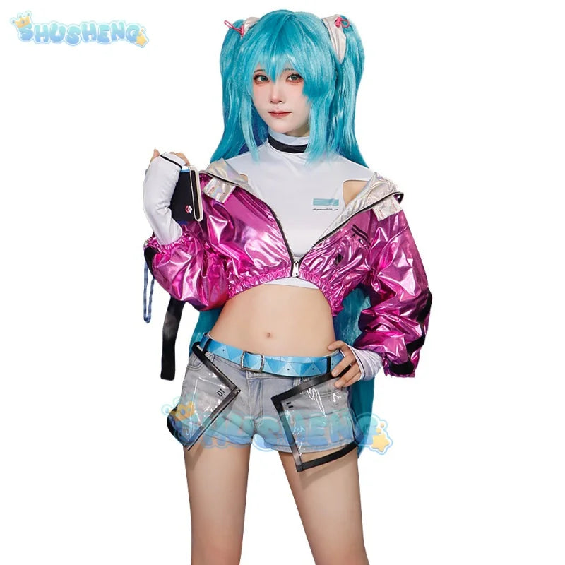 New Hatsune Miku Cosplay Costume Wig Shoes suit yoneyamai lolita Dress Girl Women Halloween Carnival Comic Party